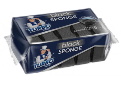 TURBOMAG губки д/посуды turbomag black 5шт